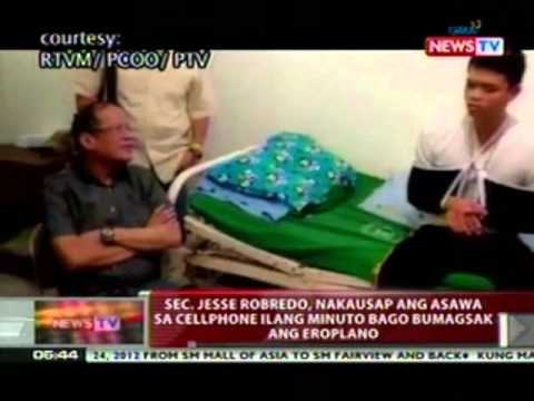 QRT: Sec. Jesse Robredo, nakausap ang asawa sa cellphone ilang minuto bago bumagsak ang eroplano