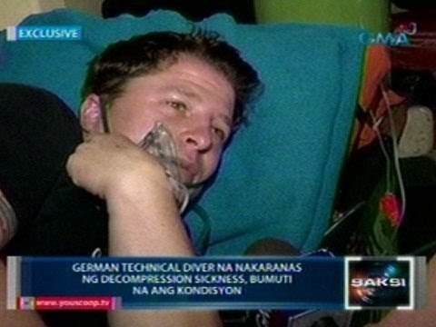 Saksi: German diver na nakaranas ng decompression sickness, bumuti na ang kondisyon