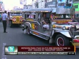 24 Oras: Petisyon para itaas sa P10 ang minimum fare sa jeep, ihahain ng transport groups