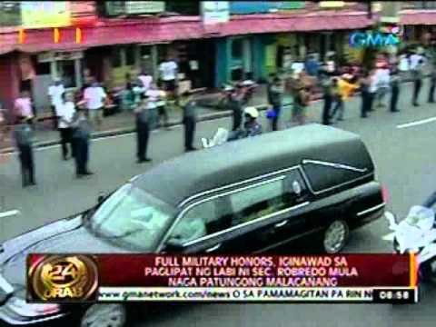 Full military honors, iginawad sa paglipat ng labi ni Sec. Robredo mula Naga patungong Malacañang