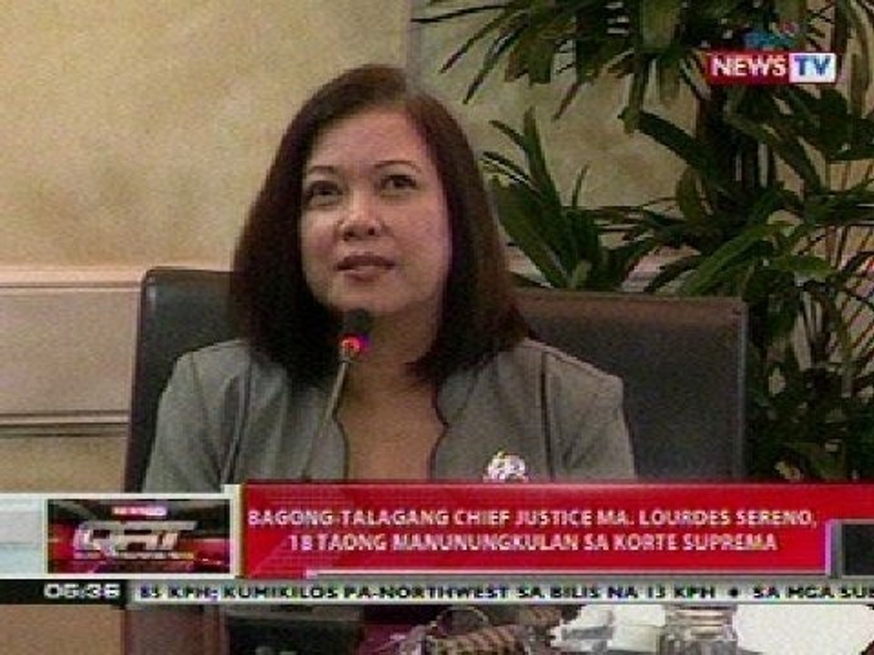 QRT: Bagong-talagang CJ Ma. Lourdes Sereno, 18 taong manunungkulan sa Korte Suprema