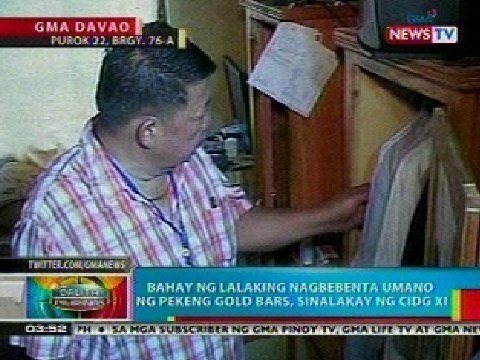 BP: Bahay ng lalaking nagbebenta ng pekeng gold bars sa Davao, sinalakay ng CIDG XI