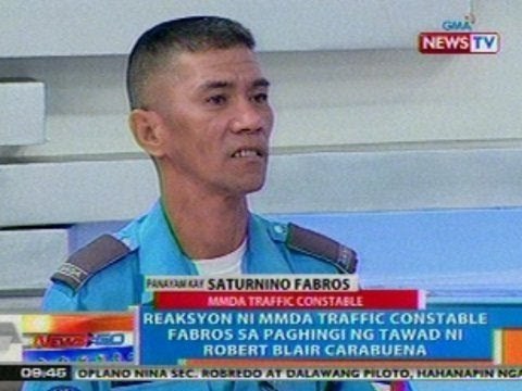 NTG: Reaksyon ni MMDA Traffic Constable Fabros sa paghingi ng tawad ni Carabuena