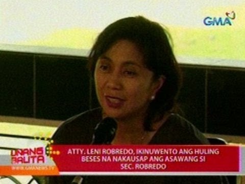 UB: Atty. Leni Robredo, ikinuwento ang huling beses na nakausap ang asawang si Sec. Robredo