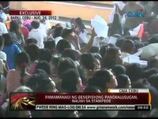 24 Oras: Pamamahagi ng benepisyong   pangkalusugan, nauwi sa stampede sa   Barili, Cebu