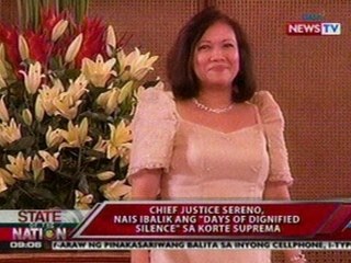 SONA: CJ Sereno, nais ibalik ang 'Days of Dignified Silence' sa SC