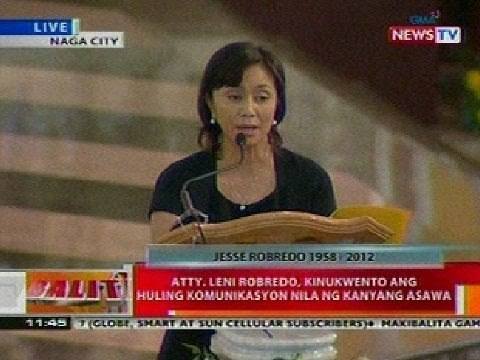 BT: Eulogy ng asawa ni Sec. Robredo na si Atty. Leni Robredo