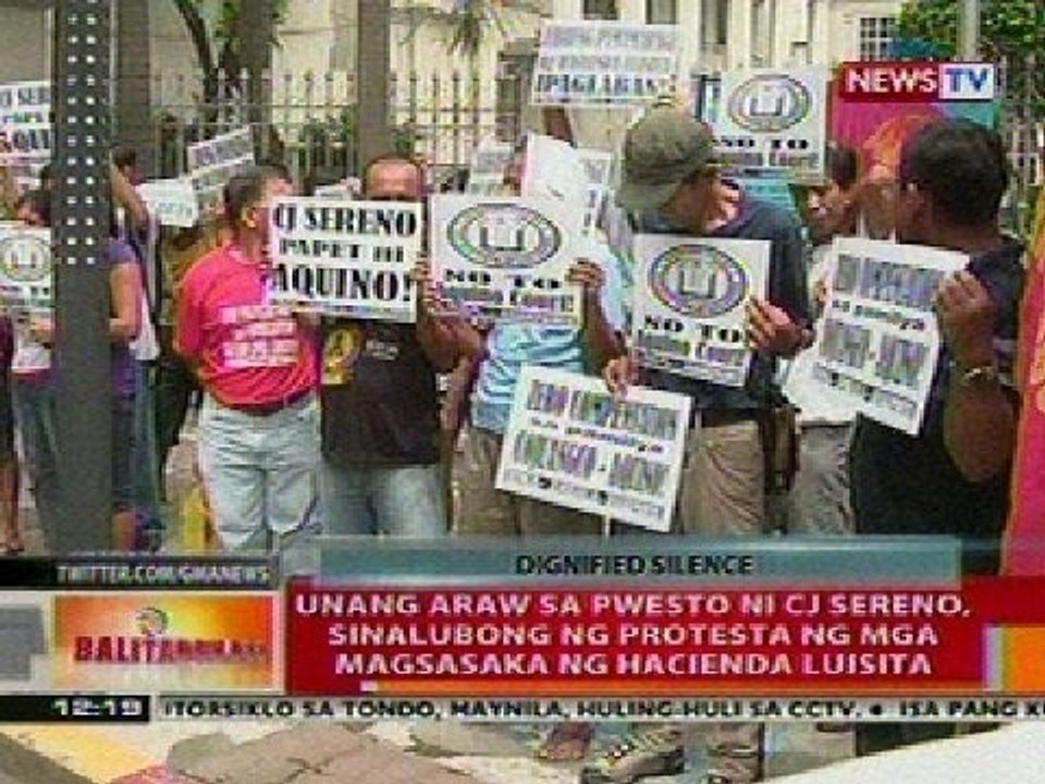 BT: Unang araw sa pwesto ni CJ Sereno, sinalubong ng protesta ng mga magsasaka ng Hacienda Luisita
