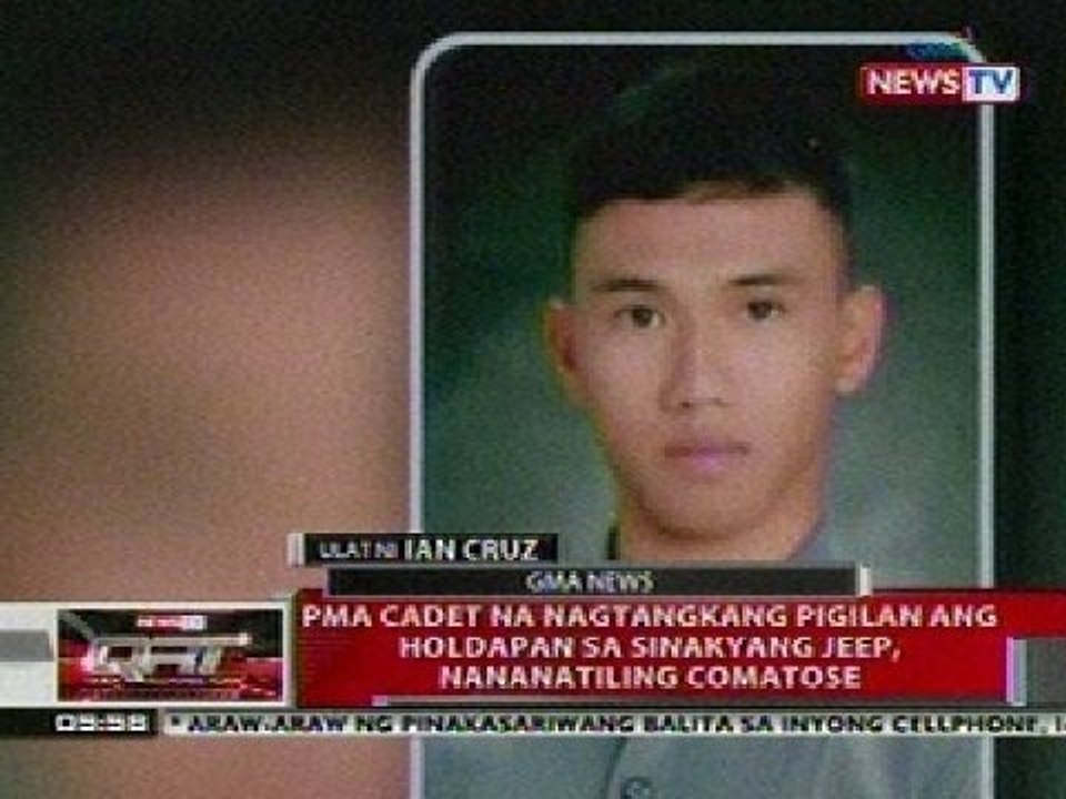 QRT:  PMA cadet na nagtangkang pigilan ang holdapan sa jeep sa QC, nananatiling comatose