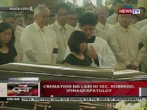 QRT: Cremation ng labi ni Sec. Robredo, ipinagpapatuloy
