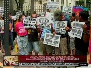 24Oras: Unang araw ni CJ Sereno, sinalubong ng protesta ng mga magsasaka ng Hacienda Luisita