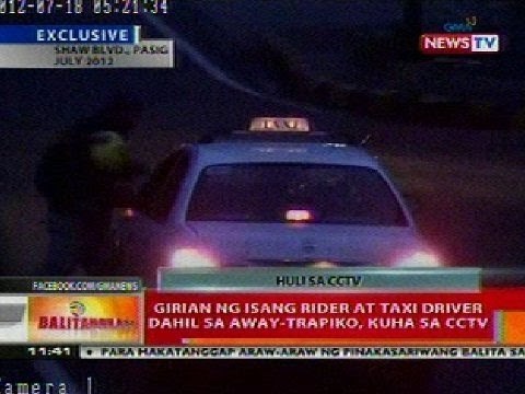 BT: Girian ng rider at taxi driver dahil sa away-trapiko sa Pasig, kuha sa CCTV
