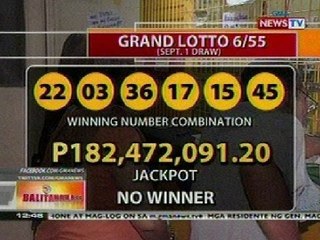 BT: Grand lotto 6/55 Sept 1 draw results