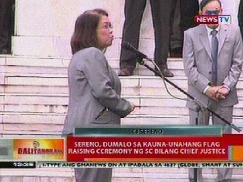 BT: Sereno, dumalo sa kauna-unahang flag raising ceremony ng SC bilang Chief Justice