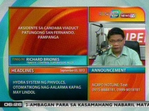 DB: Panayam kay NLEX Traffic Control Supervisor Richard Briones