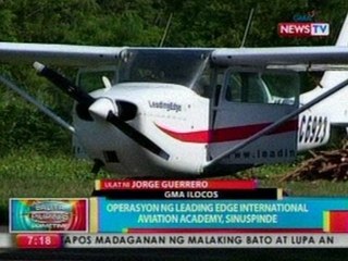 BP: Operasyon ng Leading Edge Int'l  Aviation Academy, sinuspinde