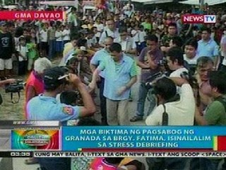 BP: Mga biktima ng pagsabog ng granada sa Davao City, isinailalim sa stress debriefing