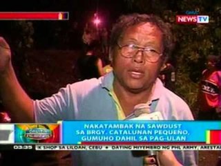 BP: Nakatambak na sawdust, gumuho dahil sa pag-ulan