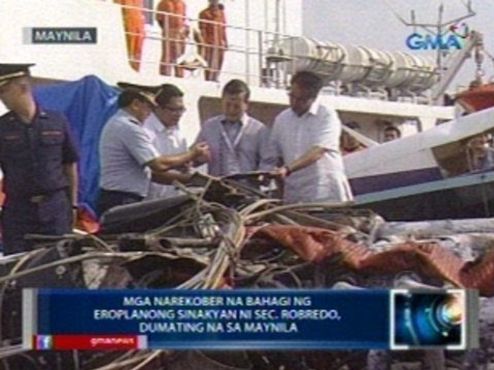 Saksi: Makina ng eroplanong sinakyan ni Sec. Robredo, dinala na sa Maynila para imbestigahan