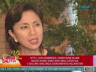 UB: Atty. Leni Robredo, hindi raw alam noon kung sino ang nag-utos na i-secure ang mga dokumento