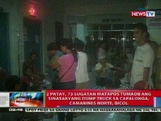 NTL: 2 patay, 73 sugatan nang tumaob ang sinasakyang dump truck sa  Bicol