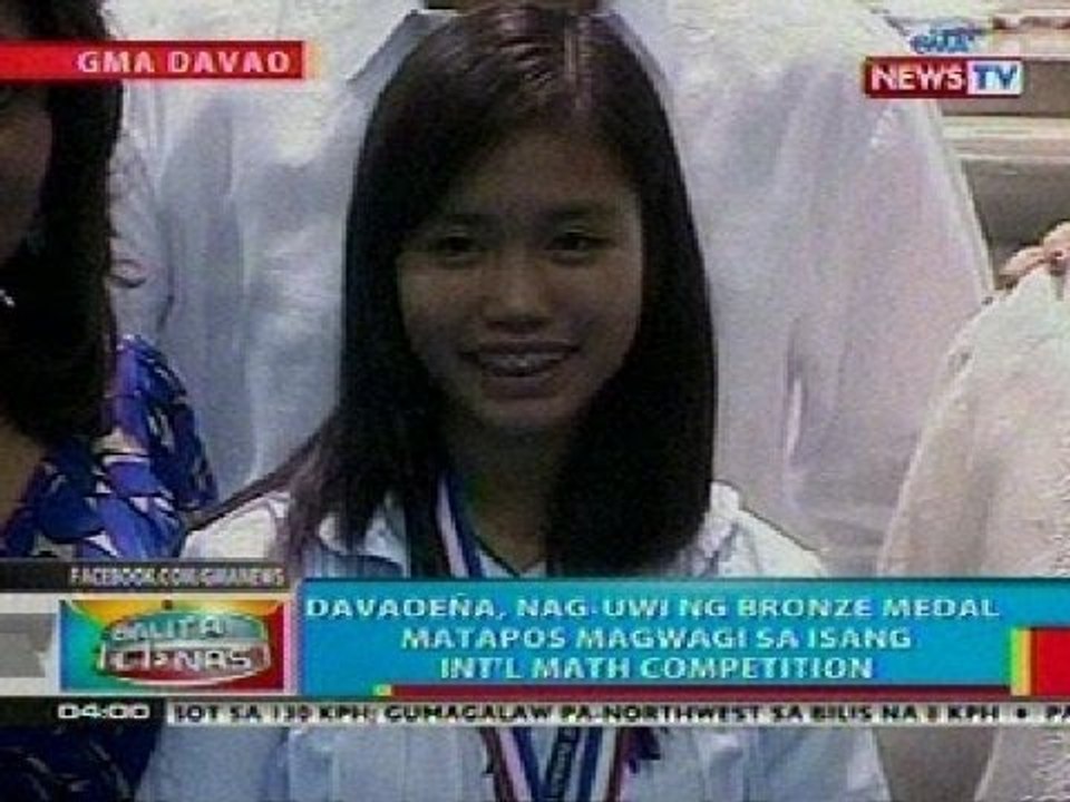 BP: Davaoeña, wagi sa international math contest