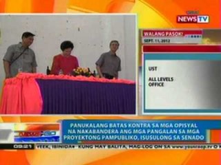 NTG: Anti-epal bill, balak isulong ni Sen. Miriam Defensor Santiago