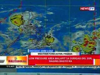 BT: LPA malapit sa Surigao del Sur, naging bagyo na