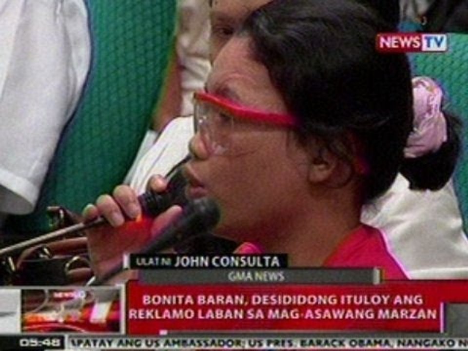 QRT: Bonita Baran, desididong ituloy ang reklamo laban sa mag-asawang Marzan