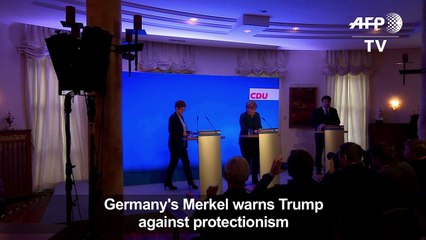 Germany's Merkel warns Trump against protectionism