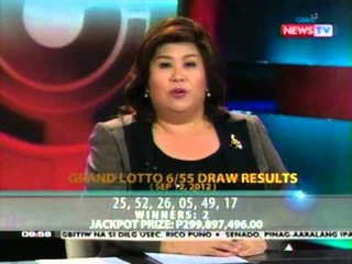 SONA: Dalawa, nanalo sa Grand Lotto 6/55 jackpot