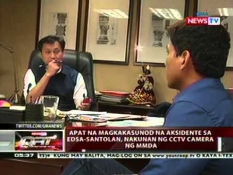QRT: 4 na magkakasunod na aksidente sa EDSA-Santolan, nakunan ng CCTV camera ng MMDA