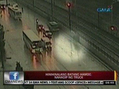 24 Oras: Hinihinalang batang hamog, nahagip ng truck