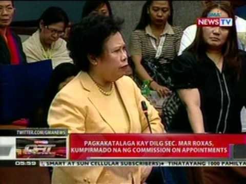 QRT: Pagkakatalaga kay DILG Sec. Roxas, kumpirmado na ng Commission on Appointments