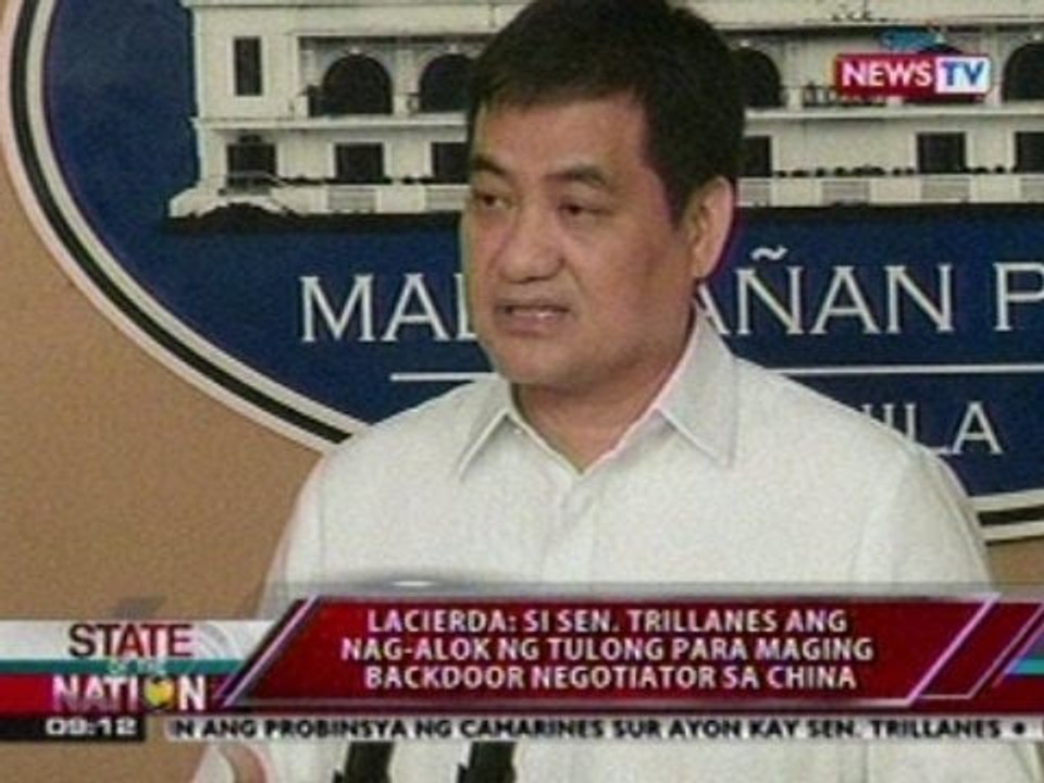 Lacierda: Si Sen. Trillanes ang nag-alok ng tulong para maging backdoor negotiator sa China