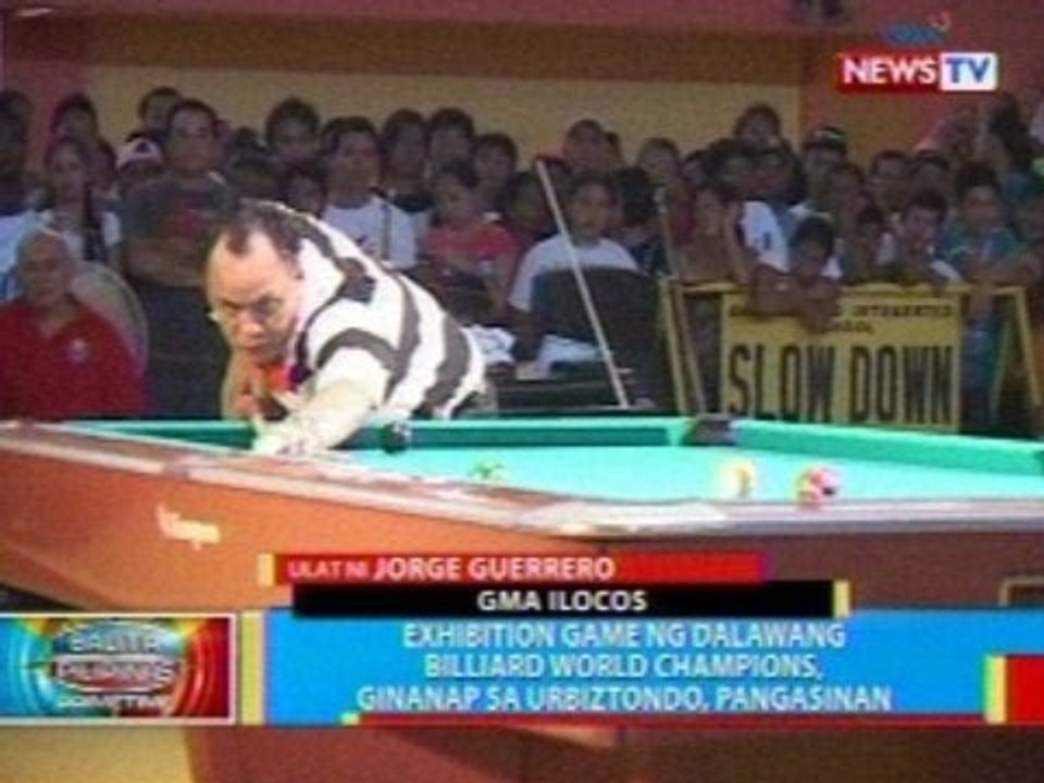 BP: Exhibition game ng 2 billiard world champions, ginanap sa Urbiztondo, Pangasinan