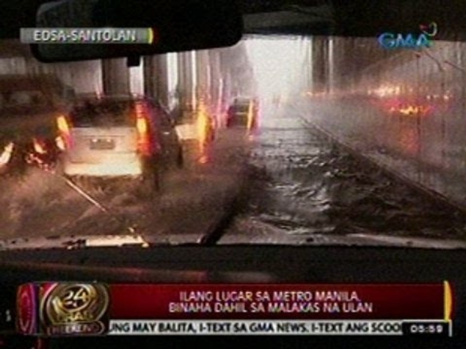 24 Oras: Ilang lugar sa Metro Manila, binaha dahil sa malakas na ulan