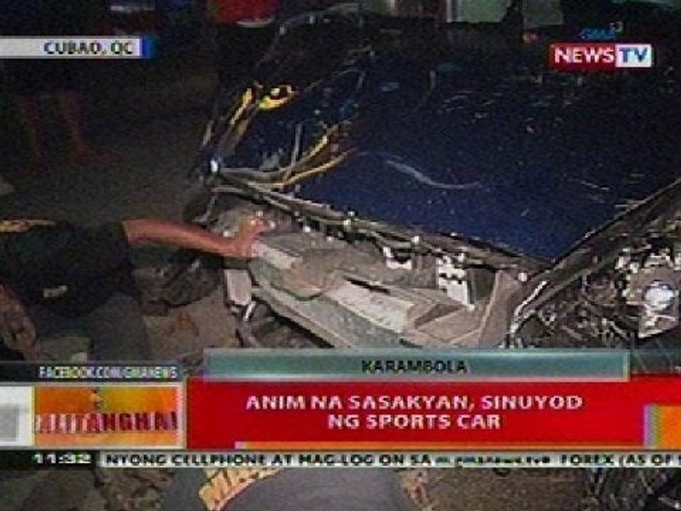 BT: 6 na sasakyan sa Cubao, QC, sinuyod ng sports car