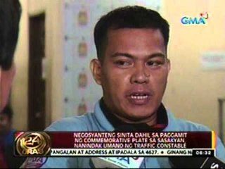 Negosyanteng sinita dahil sa paggamit ng commemorative plate, nanindak umano ng traffic constable