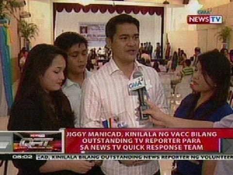 QRT: Jiggy Manicad, kinilala ng VACC bilang Outstanding TV reporter para News TV QRT