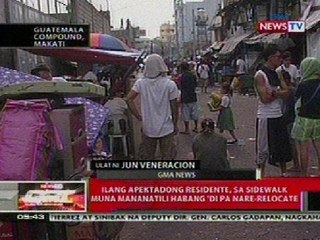 QRT: Ilang apektadong residente sa Makati, sa sidewalk muna mananatili habang di pa nare-relocate