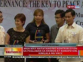 BT: Mga may natatanging kontribusyon sa paglaban sa krimen at korapsyon, kinilala ng VACC
