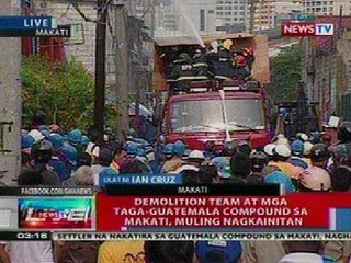 NTL: Demolition team at mga taga-Guatemala Compound sa Makati, muling nagkainitan