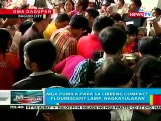 BP: Mga pumila para sa libreng compact fluorescent lamp sa Baguio City, nagkatulakan