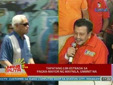 UB: Tapatang Lim-Estrada sa pagka-Mayor sa Maynila, umiinit na
