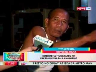 BP: Truck, sumabit sa kable ng kuryente   sa Leganas, Iloilo