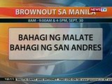 BT: Brownout schedule sa ilang lugar sa Manila at Makati (Sept. 30, 2012)