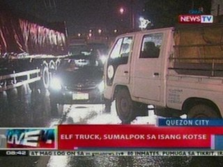 NTVL: Elf truck, sumalpok sa isang kotse sa QC