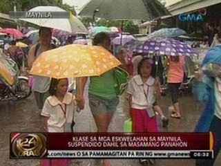 24 Oras: Klase sa mga eskwelahan sa Maynila, suspendido dahil sa masamang panahon