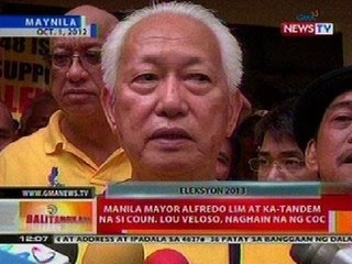 BT: Manila Mayor Lim at Coun. Lou Veloso, naghain na ng COC